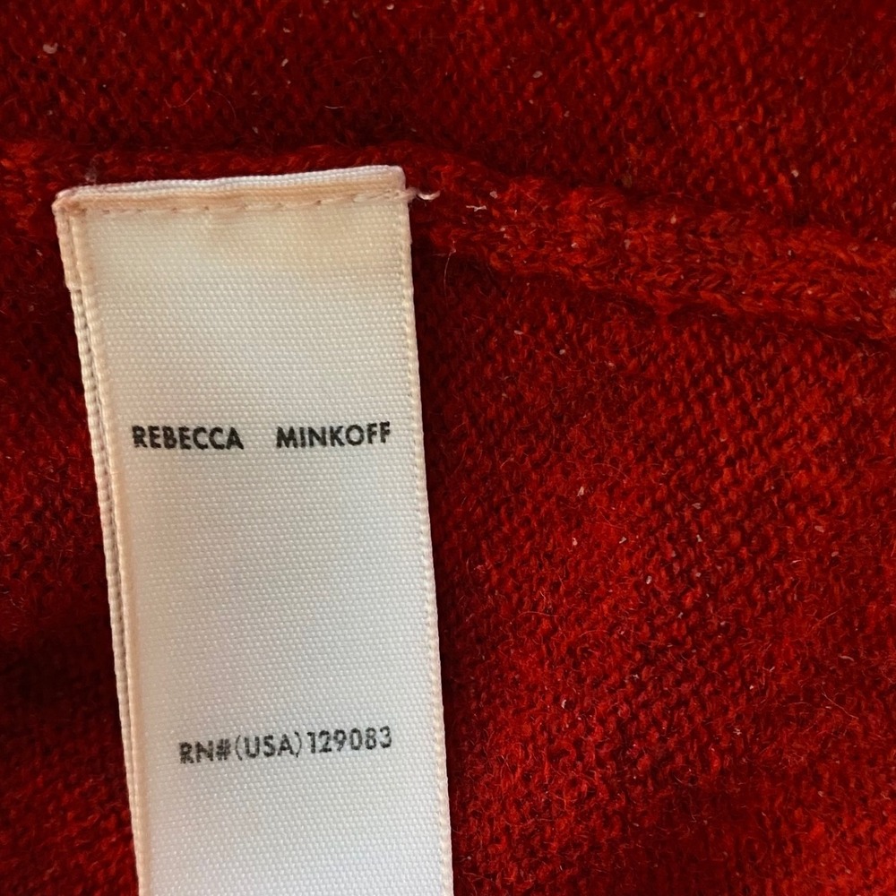 Rebecca‎ Minkoff Red Ruffle Turtleneck Wool Blend Sweater Dress Size XS - Picture 5 of 6